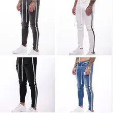 Новые джинсы мужские уличные хип-хоп индивидуальные мужские s джинсы Лоскутные модные рваные джинсы обтягивающие мужские джинсы 4 цвета джинсовые брюки
