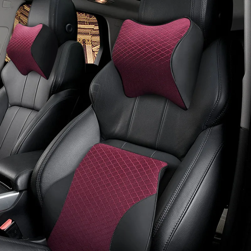 Космическая пена памяти Автомобильная подушка для поддержки поясницы авто подушка Автомобильная ткань Подушка V6