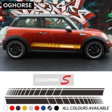 Car Styling Door Side Racking Stripes Sticker Body Decal For MINI Cooper S R50 R53 R56 R58 R59 R60 F54 F55 F56 F60 Accessories