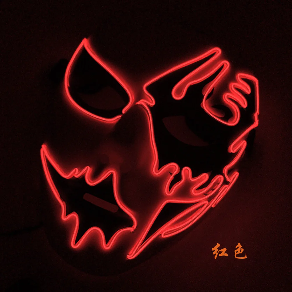 New Style El Cold Light Handsome Boy Shining Hand-Painted LED Ball Party Marshmello Mask COS Halloween