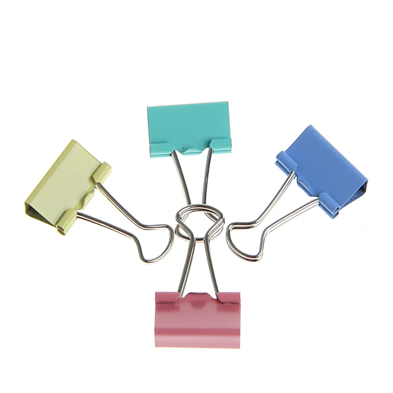 

40Pcs Colorful Metal Binder Clips File Paper Clip Office Supplies 19mm Width