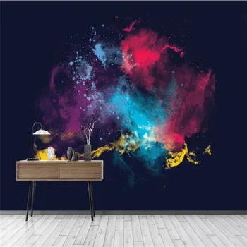

Custom 3D Wallpaper Mural Nordic Abstract Smoke Colorful TV Bedroom Background Wallpaper Mural