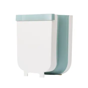 

Folding Trash Can Cabinet Door Wall-mounted Storage Bin Kitchen Trash Can Car Hanging Storage Bin HH003 Beige