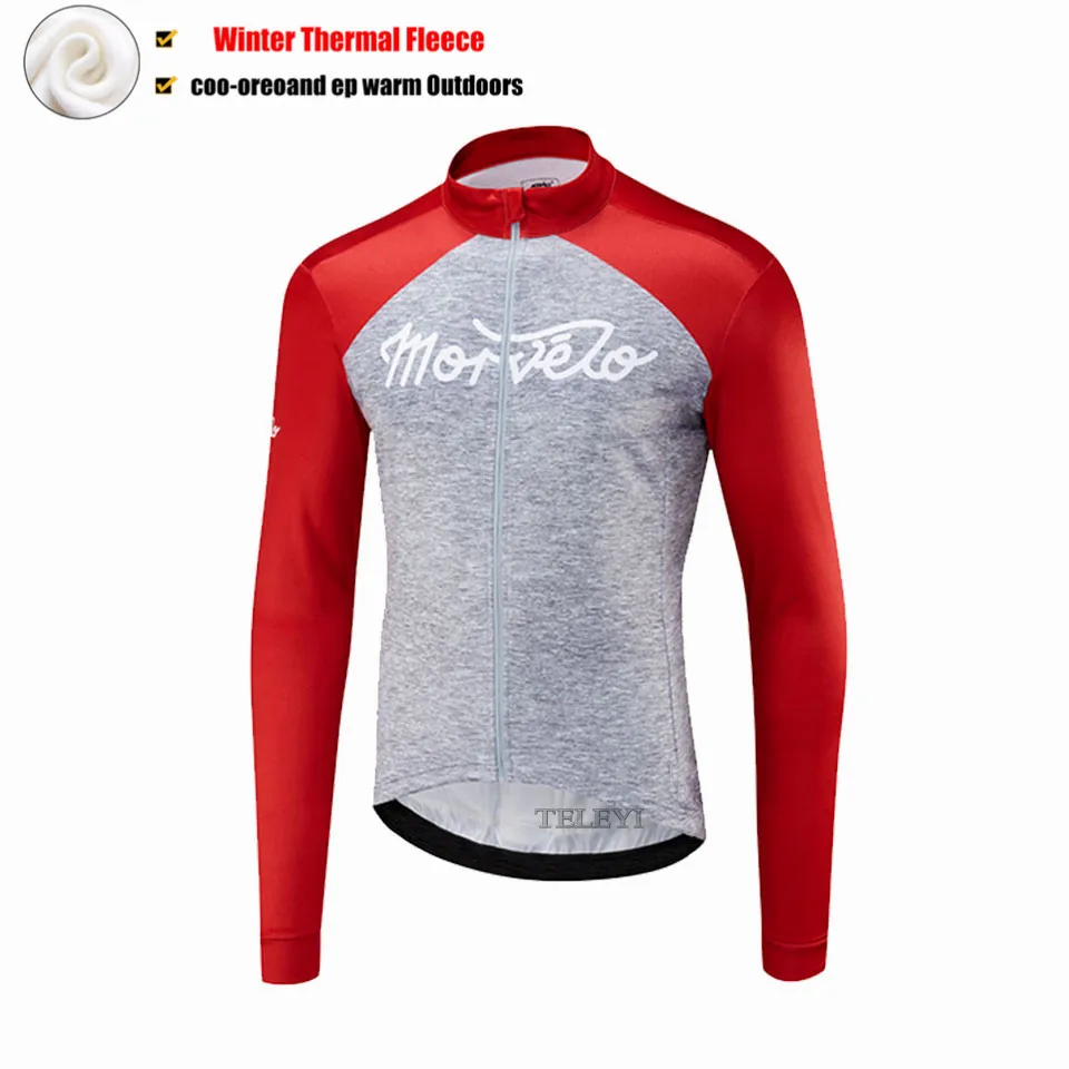 Morvelo Maillot Ciclismo Велоспорт Джерси рубашки с длинным рукавом тепловой флис зима Дорога MTB велосипед Топы Одежда для мужчин - Цвет: 4
