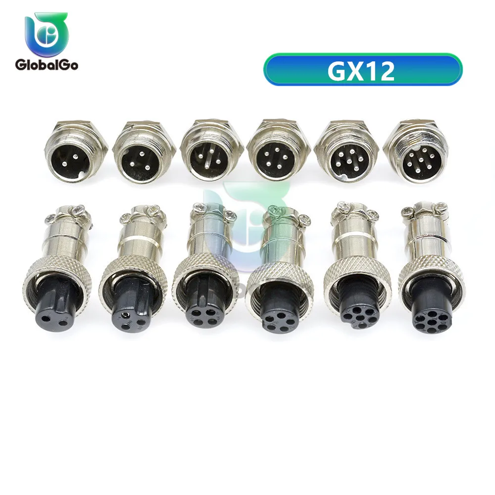 1 пара мужской+ женский GX12 GX16 2/3/4/5/6/7/8/9/10 цилиндрический штепсельный авиационный разъем провода Панель разъем Пластик Кепки 12 мм 16 мм - Тип: GX12
