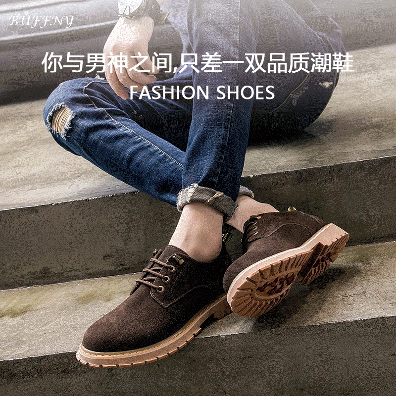 

2020 Spring New Style Aberdeen plus Velvet MEN'S SHOES-Style Low Top Rivet Work Shoes Trend Casual Shoes buffny