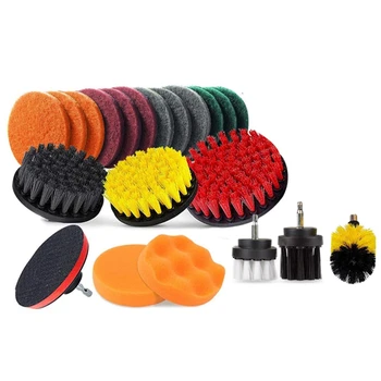 

HOT-22Pcs Electric Drill Brush Set Bathroom Tub Tile and Grout All Purpose Power Scrubber Cleaning Kit Electric Drill Brush
