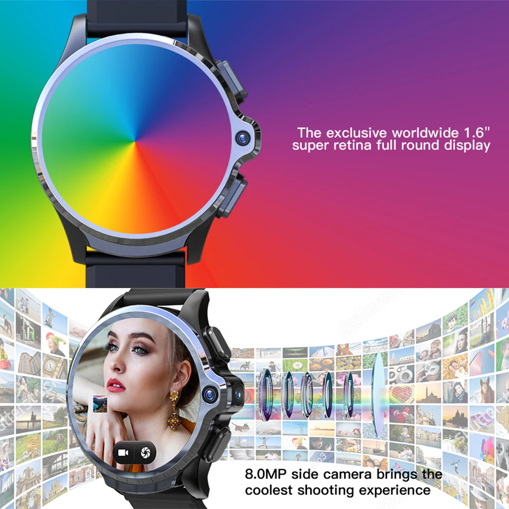 Смарт-часы KOSPET Prime 4G, телефон, 3 ГБ, 32 ГБ, 1260 мА/ч, аккумулятор, 1,6 дюйма, ips, полный круглый экран, gps, спортивные Смарт-часы для мужчин