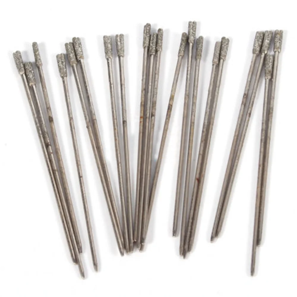 20PCS 1mm Diamond Drill Bit For Glass Tile Ceramic Jewelry Agate Hole Drill Tool Diamond Nail Drill Bit Rotery Electric Milling