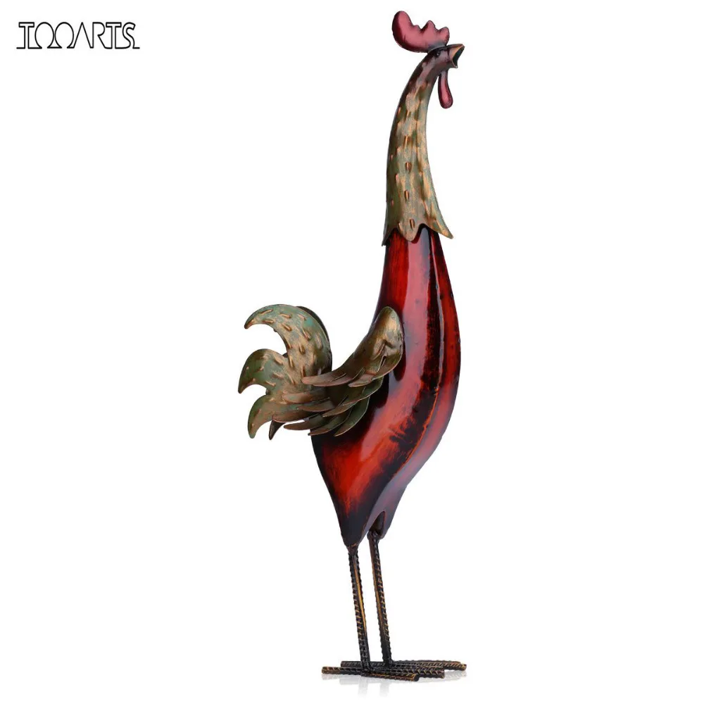 

Escultura Fantastic Metal Sculpture Multicolor Iron Rooster Home Furnishing Articles Crafts For Home Decoration