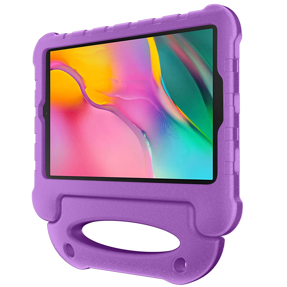 Пылезащитная прочная подставка с ручкой, портативная Противоударная детская подставка EVA, защитный чехол для планшета samsung Tab A10.1 - Цвет: Фиолетовый