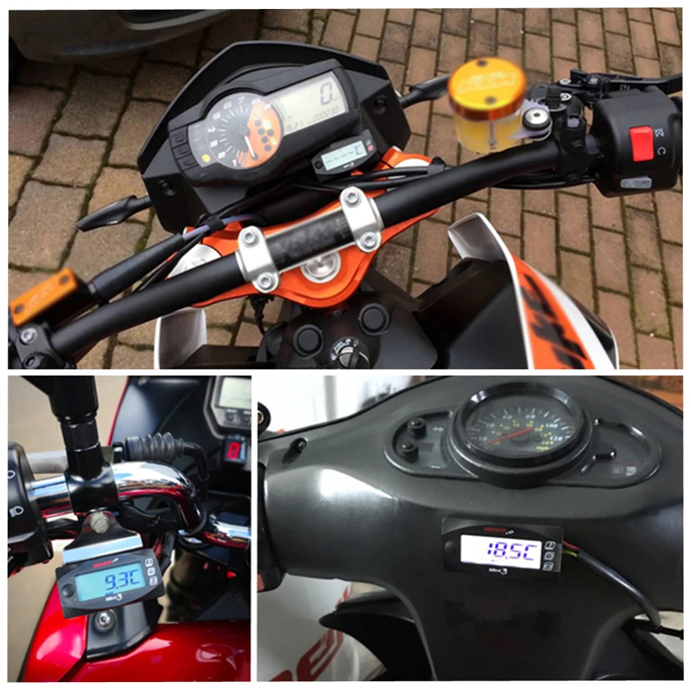 Billige KOSO Motorräder Thermometer Voltmeter Timer Für YAMXHA NMAX XMAX TMAX Mini3 LED Digital Display Quad Platz Wasser Temperatur