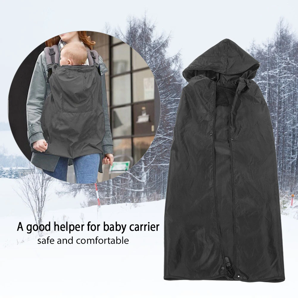 

Baby Carrier Cover Cloak Mantle Baby Waterproof Windproof Backpack Carrier Cover Infant Sling Newborn Rainproof Wrap Cloak Black
