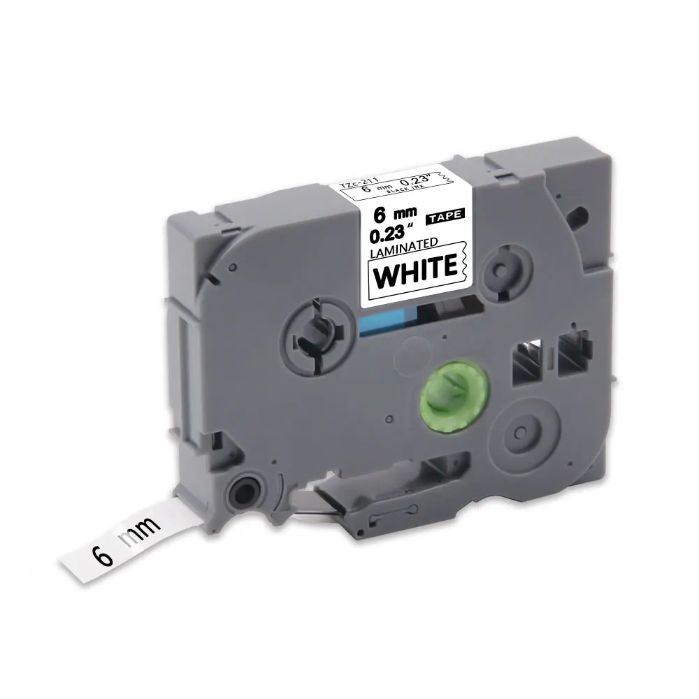 Black on White UniPlus TZe111 TZe211 TZe411 TZe511 TZe611 TZe711 6 мм ярлык для Brother P-сенсорный принтер красный желтый и зеленый цвета синий принтер этикеток - Цвет: Black on White