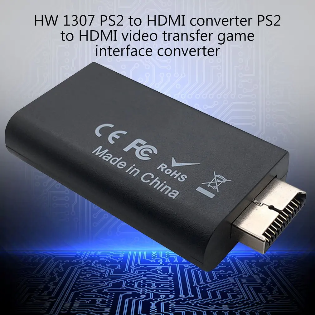 Для PS2-HDMI 480i/480 p/576i аудио-видео конвертер адаптер с 3,5 мм аудио выход поддерживает режимы отображения PS2