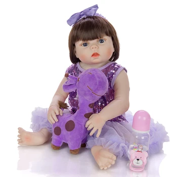 

New 55cm All Silicone Body bebe Reborn baby Girl Doll Lifelike DIY Newborn Princess Toddler Toy Bonecas Waterproof gift