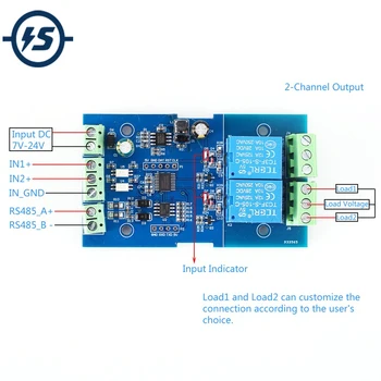 

RS485 TTL Controller 2Bit Modbus-RTU Switch Dual Modbus Relay Module Signal Input Output Anti-reverse Connection