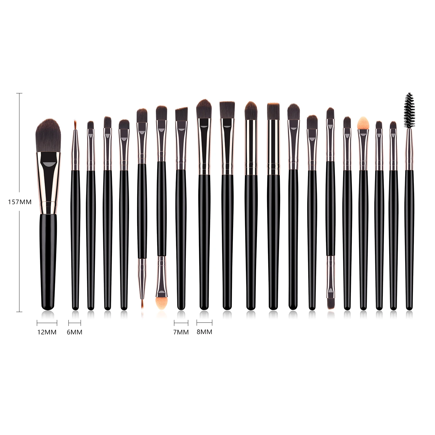 1/5/20pcs/Set Eye Makeup Brush Nylon Fiber Eye Shadow Brush Eyebrow Brush Foundation Brush Cosmetics Tool Makeup Brush Cleaner