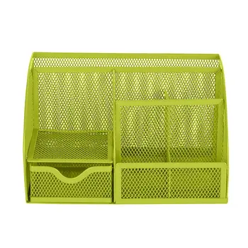 

Metal Pen Holder Barrel Student Multi-Function Desktop Storage Rack Seven Grid File Data Storage Rack
