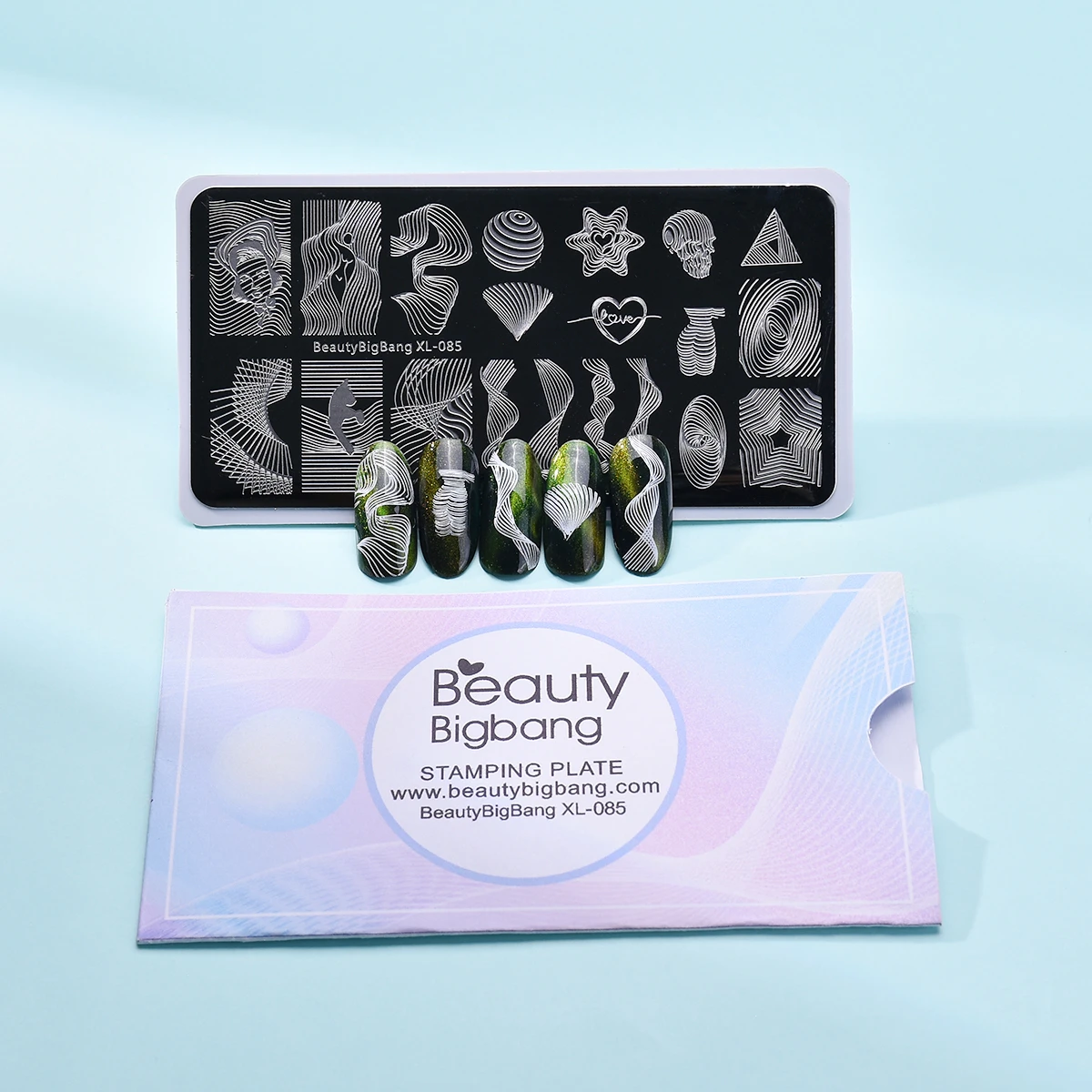 BEAUTYBIGBANG 6*12 см штамповки ногтей пластины шаблон для ногтей Лотос линия цветок бабочка Маникюр изображение ногтей шаблон