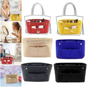 

Purse Organizer Felt Insert Bag Organizer Multi Pockets Tote Bag in Bag for Storage Space Expansion DEC889