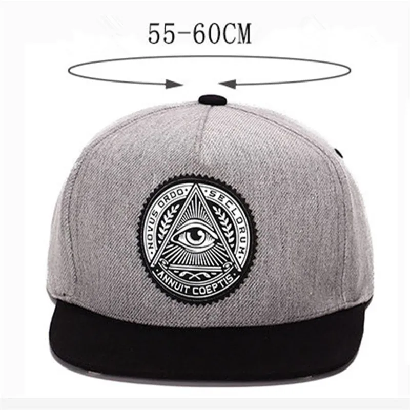 Новинка, модная круглая бейсболка с треугольным глазом Illuminati, Женская регулируемая бейсболка, Мужская бейсболка в стиле хип-хоп