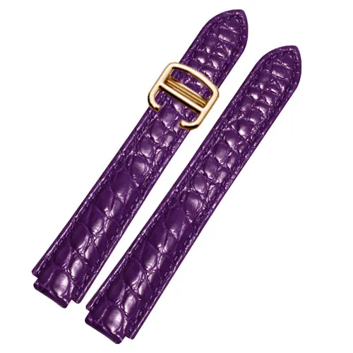 Цвета крокодиловая кожа ремешок для часов Сменный ремень для мужчин и женщин Cartier синий шар серии выпуклый интерфейс - Цвет ремешка: purple rose gold