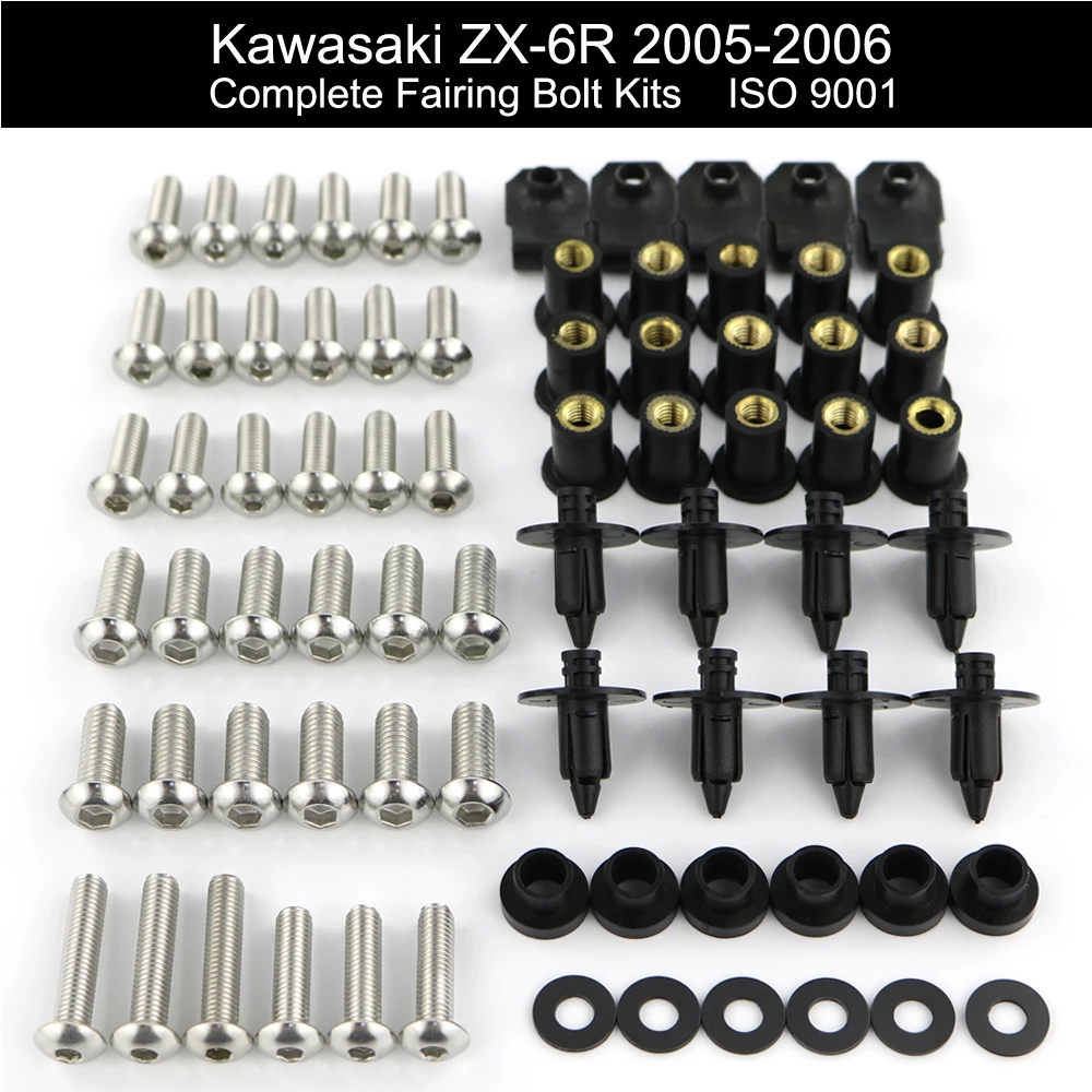 パーツ Ss Kawasaki Zx6r Fairing Steel Screw Kit | Complete Fairing Kit