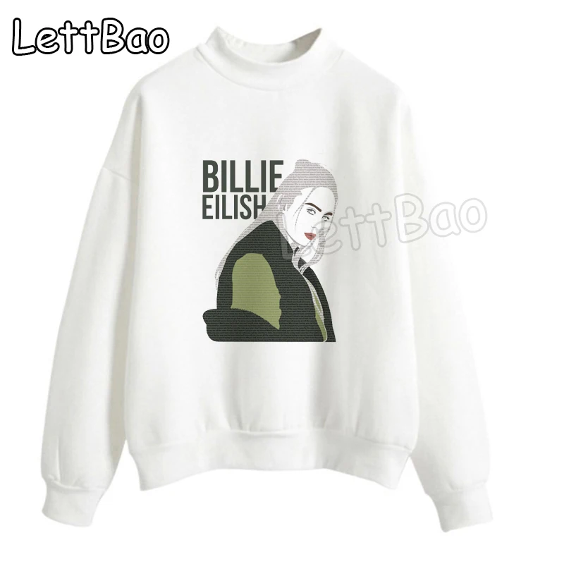 Billie Eilish Fanart, розовая толстовка с капюшоном из полиэстера, Повседневная Толстовка, женская зимняя куртка с круглым вырезом, женская зимняя одежда Kpop