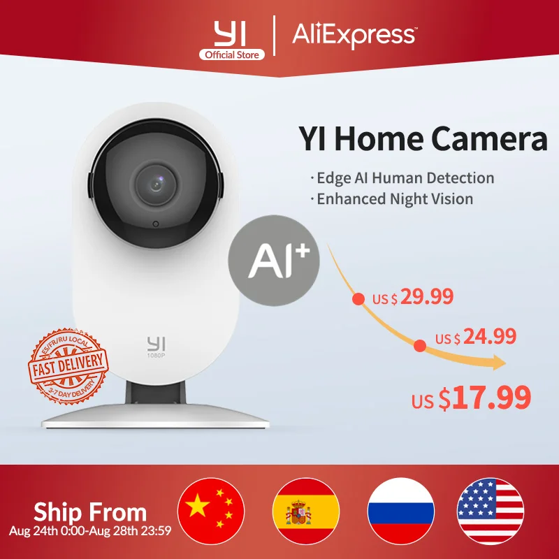 Kamera IP YI Home Camera 1080P z EU za $18.00 / ~66zł