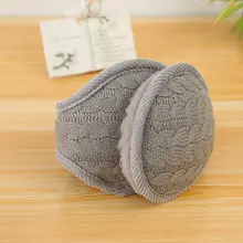 Вязаные зимние складные наушники с волнистыми полосками для женщин и мужчин; теплые плюшевые наушники; DXAA