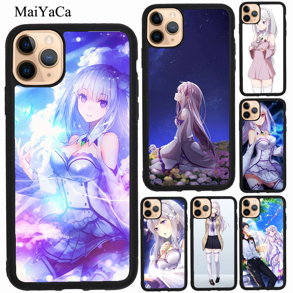 Чехол Re Zero Emilia для iPhone XR X XS Max SE 2020 6S 8 7 Plus 12 mini 13 11 Pro | Мобильные телефоны и