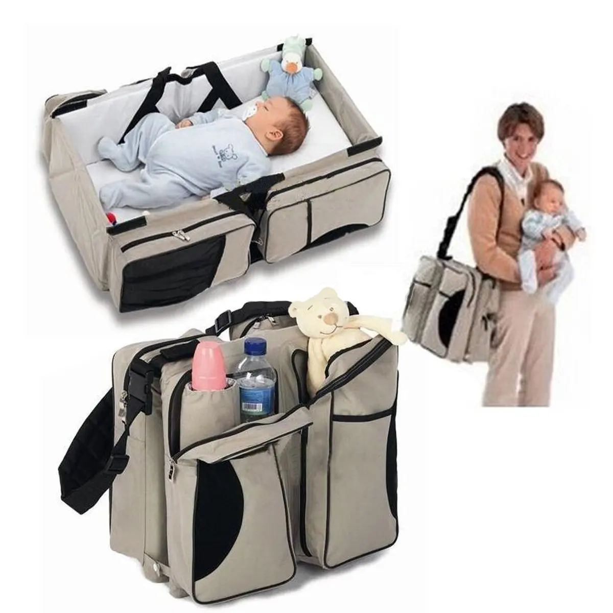  Foldable Travel Crib Bag Nursing Hand Portable Diaper Bag Multi-functional Large-Volume Diaper Bag