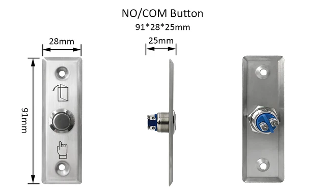 Stainless Steel Push To Exit Button - 12-24V Waterproof Door Release Switch For Access Control
