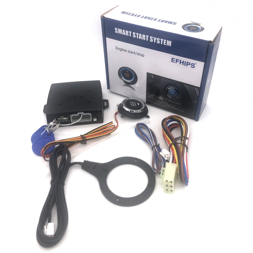 12V Auto car keyless entry start system one start stop engine push button vehicle alarm PKE remote ing