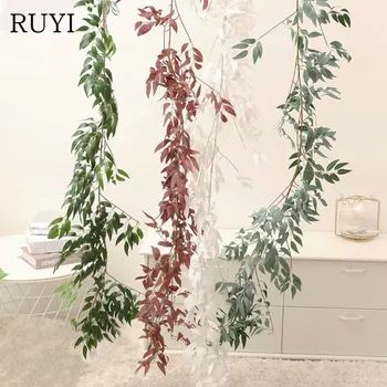 

170cm high quality Artificial Plants Willow leaf ivy Eucalyptus Green Leaves Home Wedding Garden Decorative Fake plants Vine