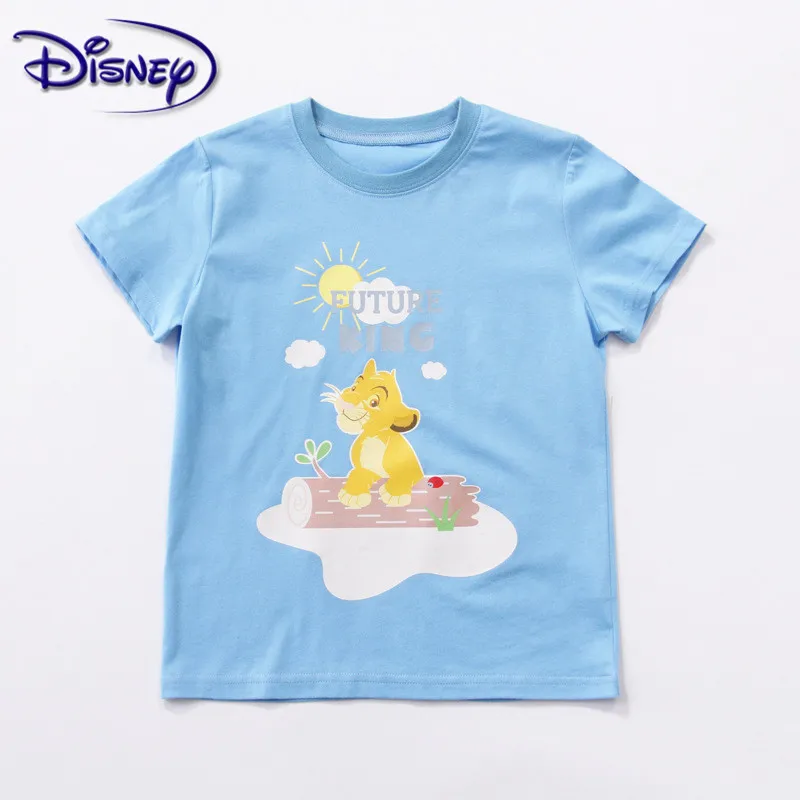 Disney/Повседневная футболка с рисунком льва короля Европы и Америки Детская летняя
