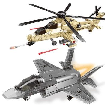 

600pcs+ F35 Fighter Assemble Airplane Model Bricks Toys Building Block Tool Sets Combat Aircraft Compatible With Lepining