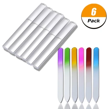 

6Pcs Nail Files Crystal Glass File Buffer Manicure Device Purple Blue Nail Art Pro Polishing Sanding File For Women Girl