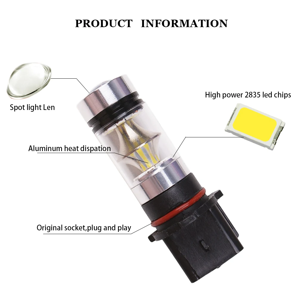2 шт. P13W PSX26W автомобильные противотумансветодиодный светодиодные фары 2835 SMD