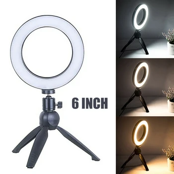

LED Ring Light Studio Photo Video Dimmable Lamp Tripod Stand Selfie Camera Phone Makeup Selfie Tripod Mobile Phone Holder