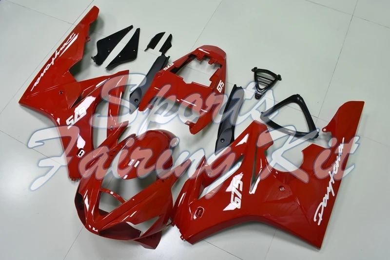 Комплекты боди для Daytona 2006 2008 RED Bodywork Triumph 675 2007 Fairings 08 07|Полные комплекты