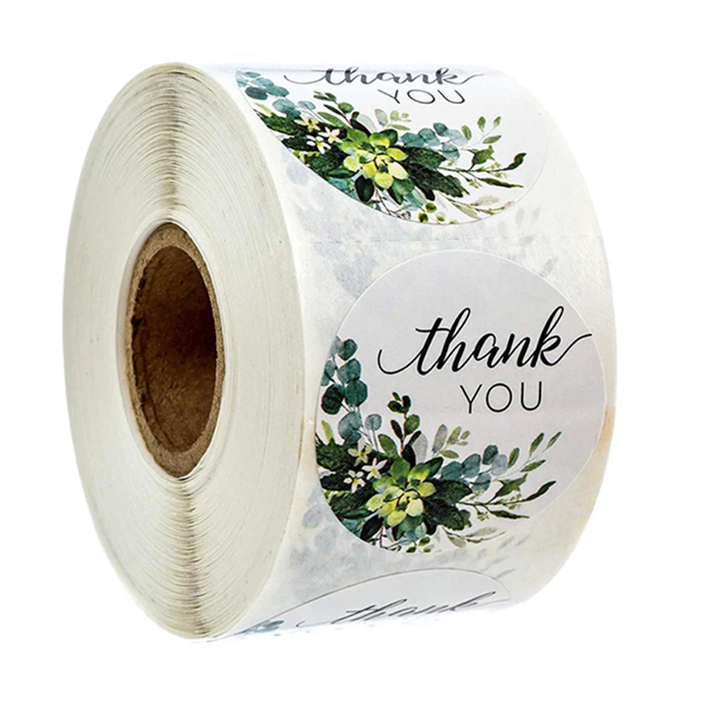 

500pcs/roll Thank You Stickers Hand-made Sticker Circle Stationery thank you for your order Seal Labels thank you Sticker