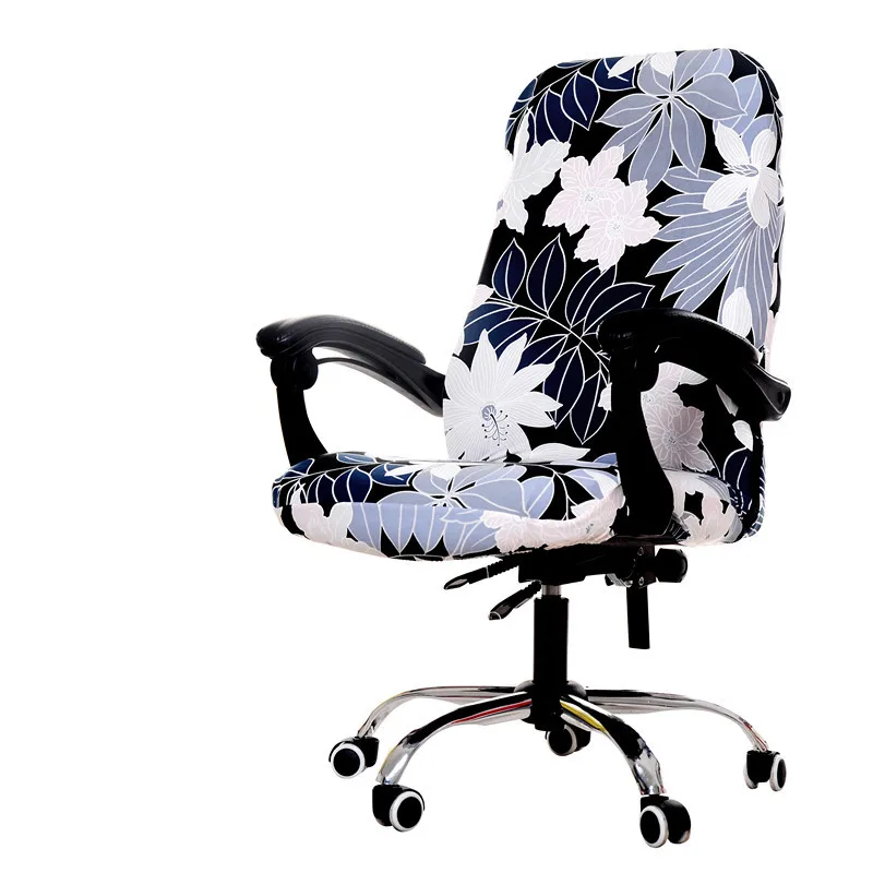 

Flower Printing Chair Cover Washable Elasticity Office Rotating Computer Chair Cover Side Arm Chair Covers Stretch Rotating Lift
