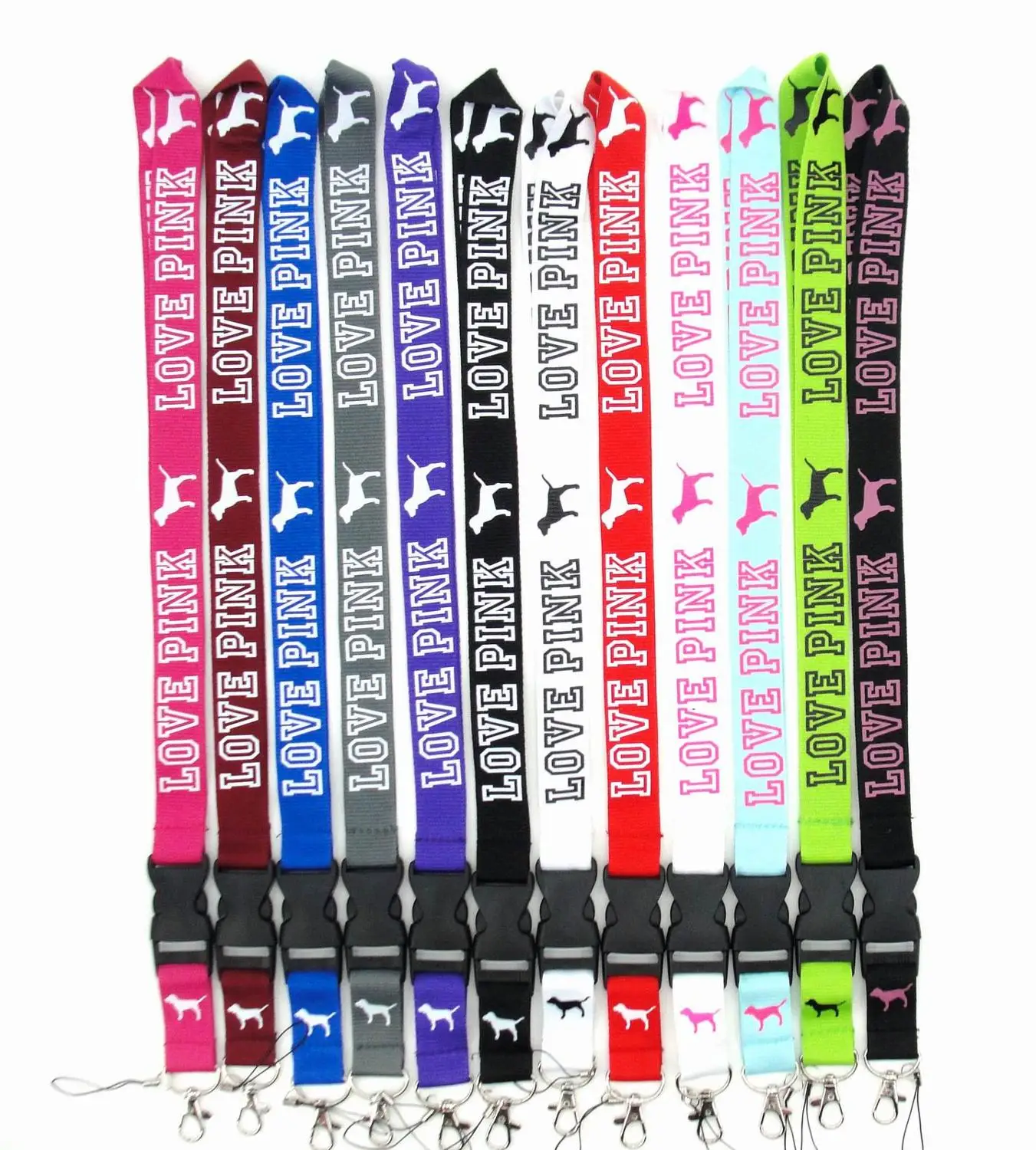 100PCS LOVE PINK Phone Lanyard Factory Direct