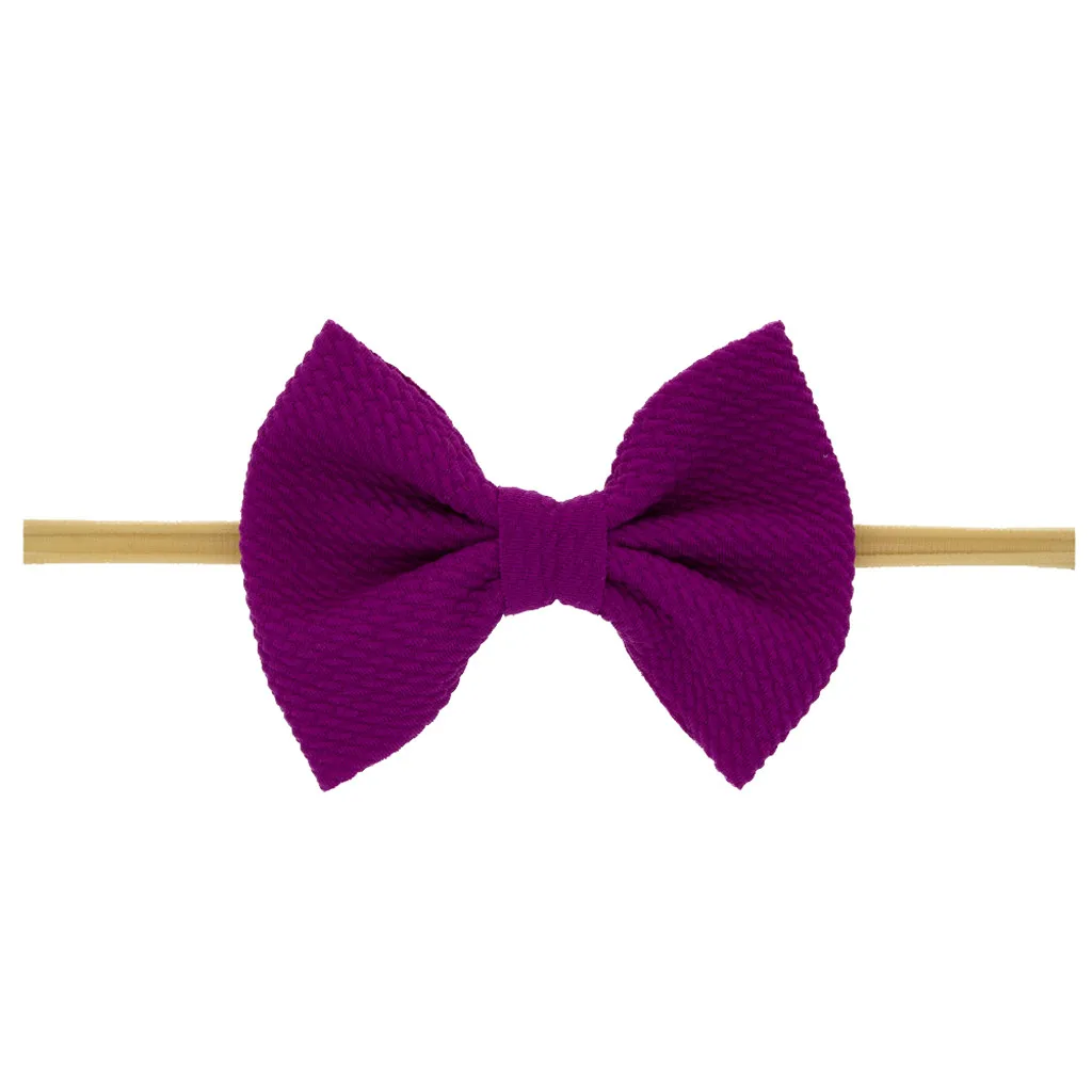 baby solid color Bowknot Headband Kids Girls Hair Accessories New Fashion Children