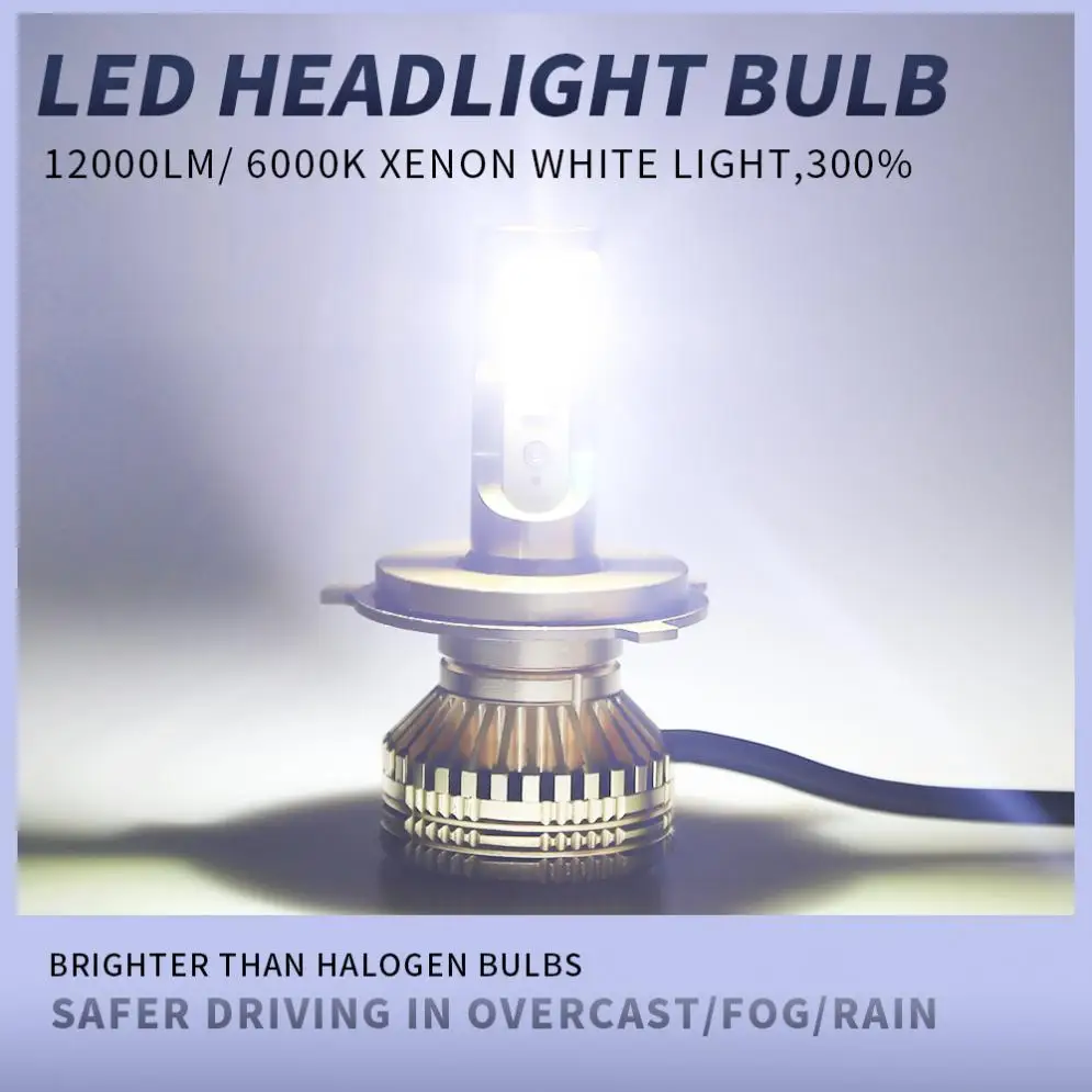 2 шт. H4/HB2/9003 12000LM 6000K белый супер яркий TX3570 чип Автомобильные фары лампы IP67 водонепроницаемый для автомобилей/грузовиков/внедорожников/RV