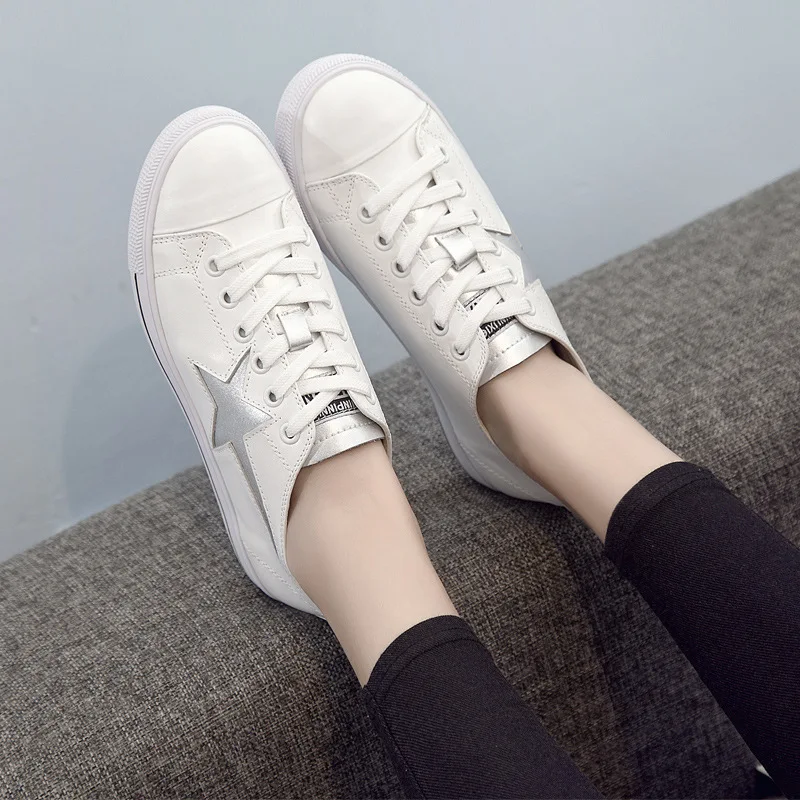 

2020 Spring And Autumn New Style Casual Shoes Women's Fashion Genuine Leather Flat-Wenzhou White Shoes