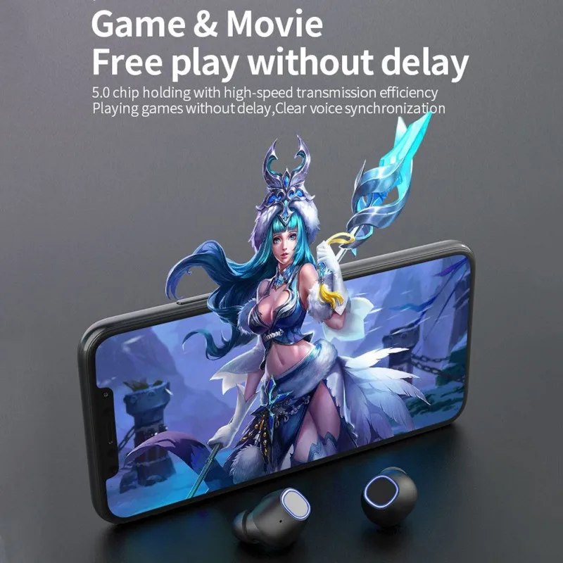 New In-ear Earphone For Bluetooth 5.0 Smart Noise-Cancellation Sports Earphone Headset Accessories