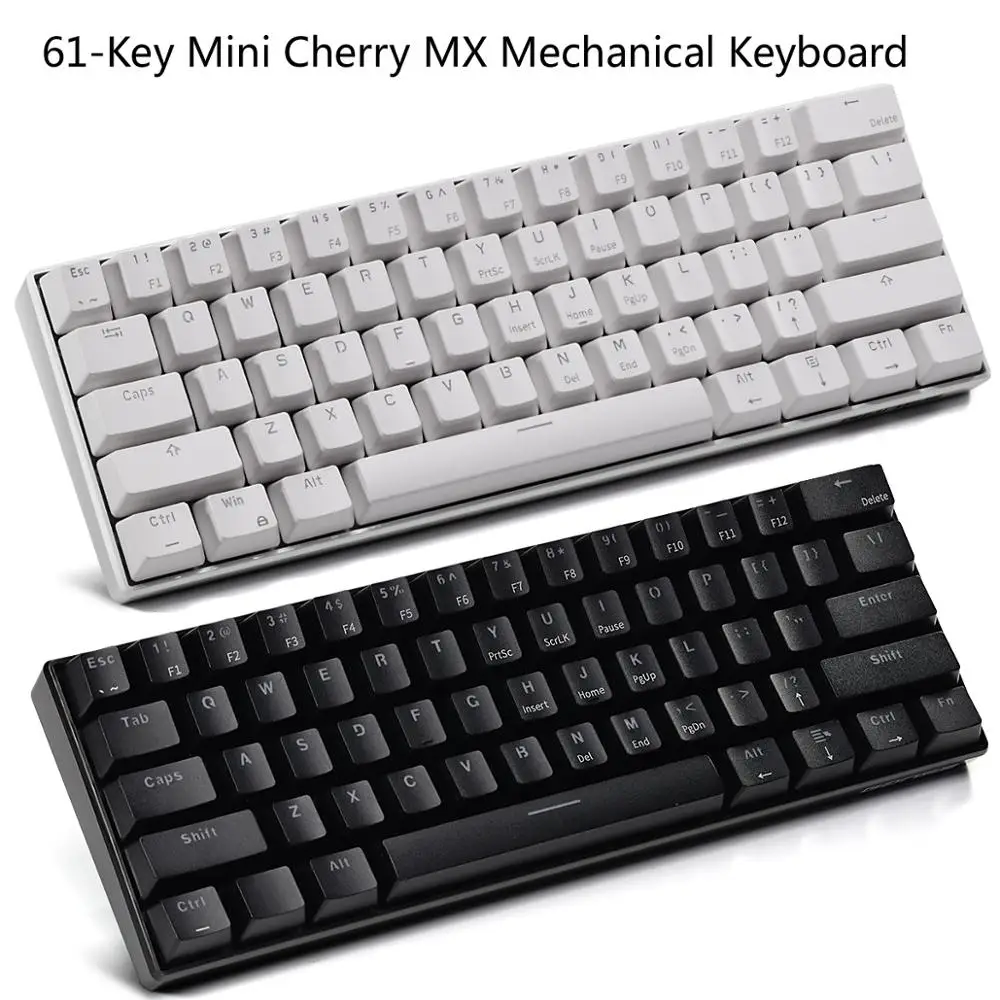 

HELLO GANSS Mini Mechanical Keyboard Cherry MX Switch Compact 61 Keys Wired USB-C For Gaming and Office PC Using (QWERTY-Layout)
